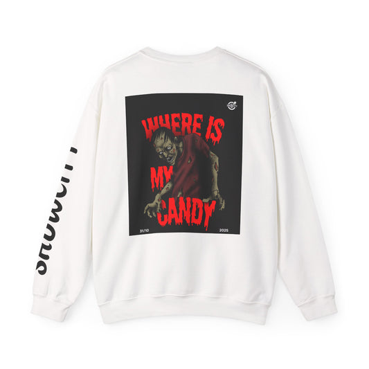 Where Is My Candy Halloween Zombie Graphic sweat shirt