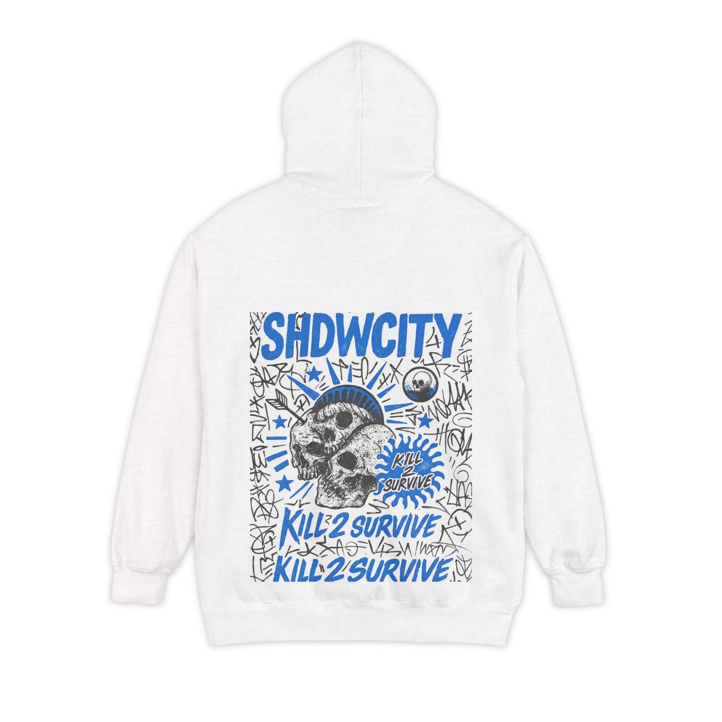 SHDWCITY white “Kill 2 Survive” Hoodie